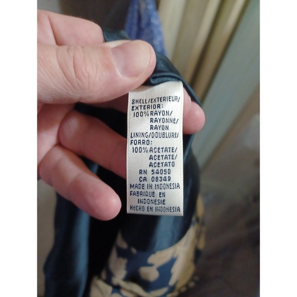 Rena Rowan for Saville womens unstructured 4 button blazer top floral blue tan - Picture 9 of 10